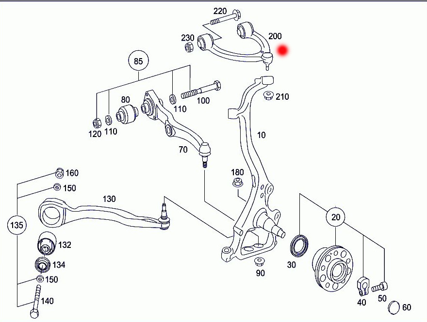 2213309007 2213308907 221330307 Control Arm For MERCEDES BENZ W221 C216