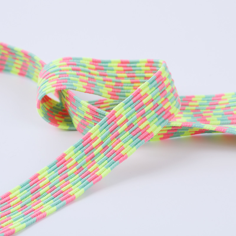 Braided Elastic Colored Flat Polyester Rubber Band For Skipping