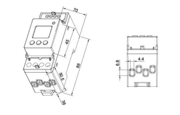 Class 1.0 80A Dc Kwh Meter Din Rail Single Phase Energy Meter