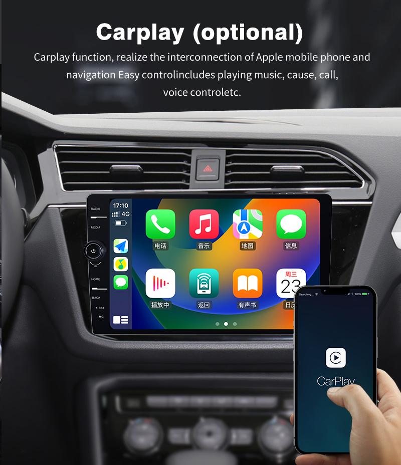 3G/4G Sim Card Connection Universal 9" QELD Car Radio with Apple Carplay and Android Auto