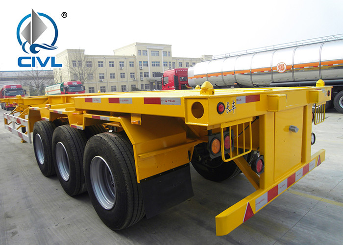 40 Feet Flatbed Semi Trailer Trucks 3 Axles Container Carrying Heavy Equipment Trailer