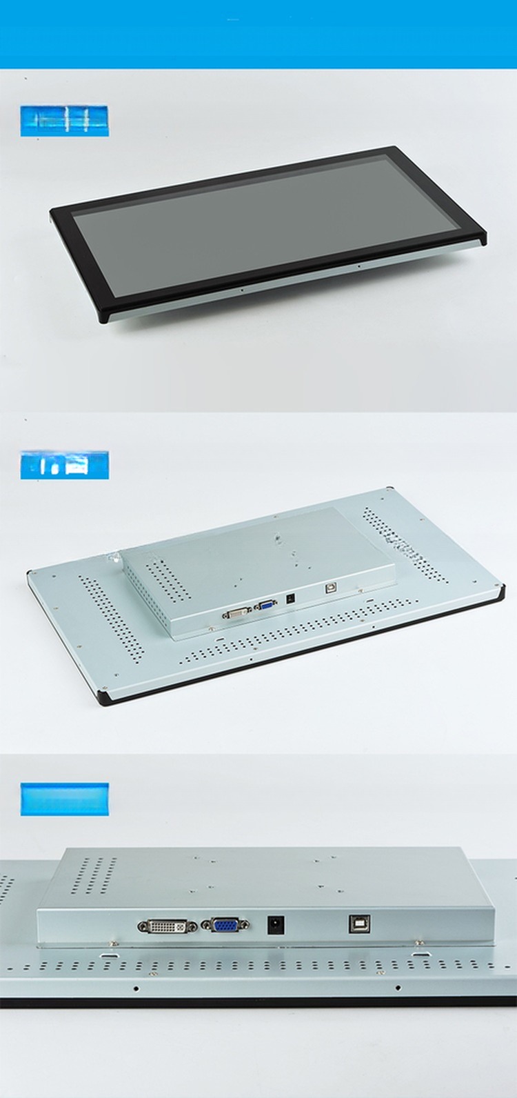 Small Size Rugged Embedded Open Frame 7 Inch Industrial Touchscreen Display Monitor LCD/LED With VGA HDMI Input Ports