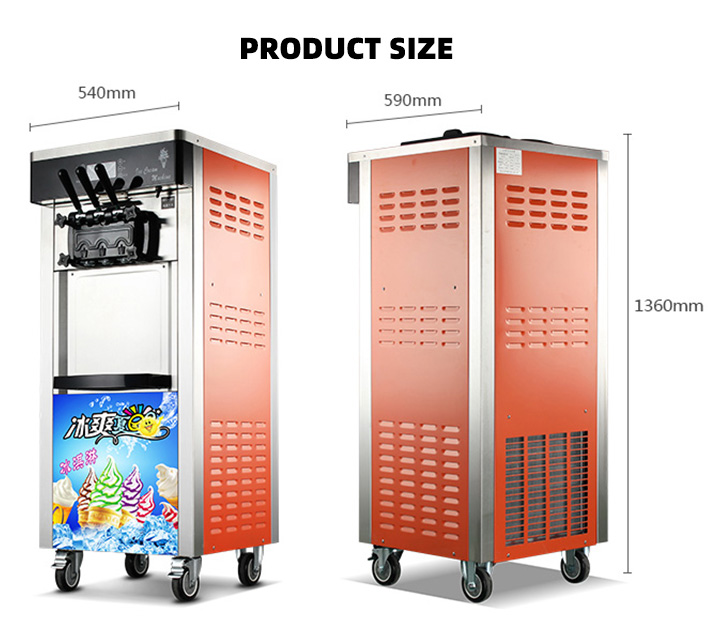 Ice Cream Machine R22 Factory Supply Making Commercial Home 25L H Frozen Marketing Steel Key Stainless Power Engine Milk Food