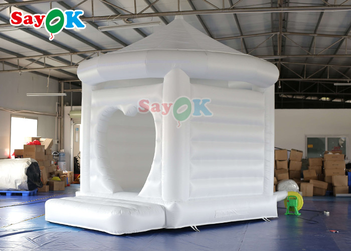Wedding Inflatable Bounce White Jumping Castle Flame Retardant
