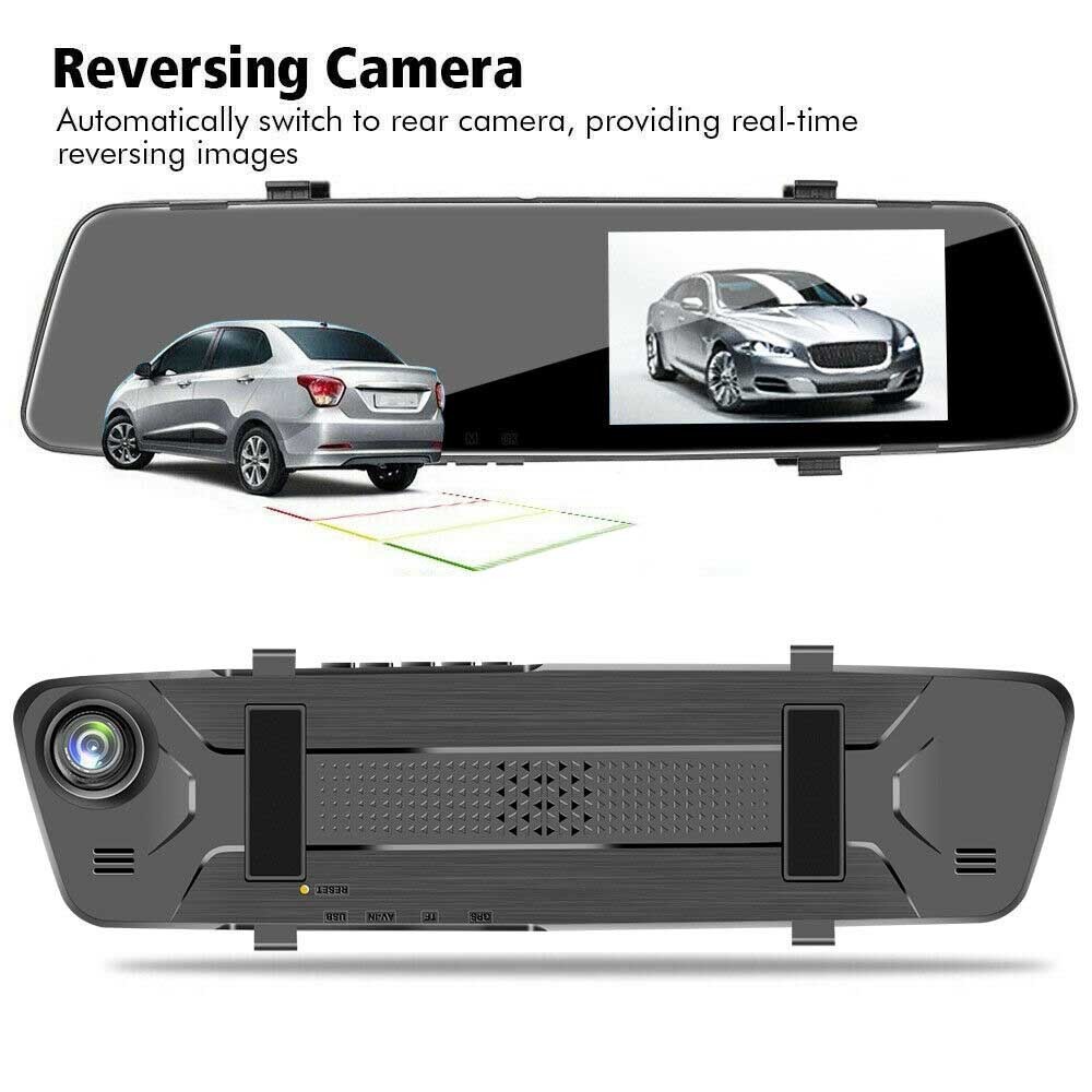 Dashboard Mounted Vehicle Blackbox DVR HD 1080P Car Mirror Dash Cam Dual Lens
