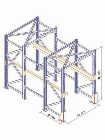 Warehouse Drive In Pallet Racking , Drive Through Racking Length 2400-3000MM