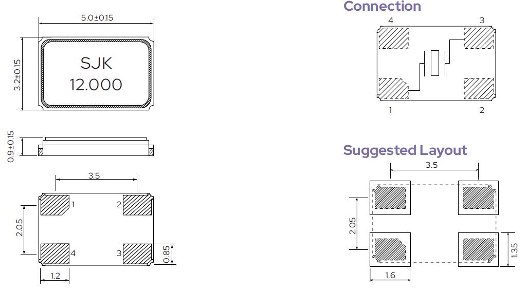 SMD5032-Crystal-Unit-Dimension