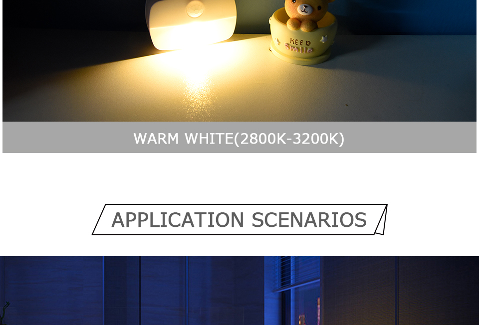 0.8W 30LM Plug In Night Lamp PIR Sensor 100 Degree For Closet Aisle Hallway