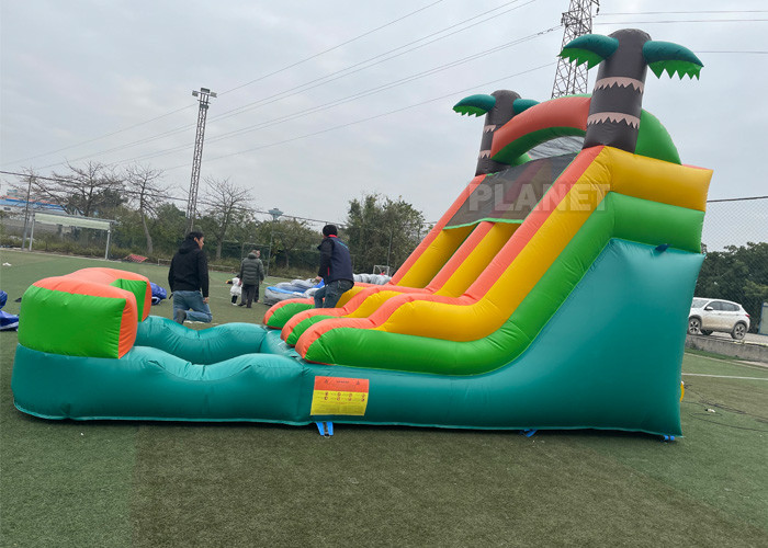 Anti UV Outdoor Adults Commercial Vinyl inflatable water slide rental backyard Tropical inflatable water slide