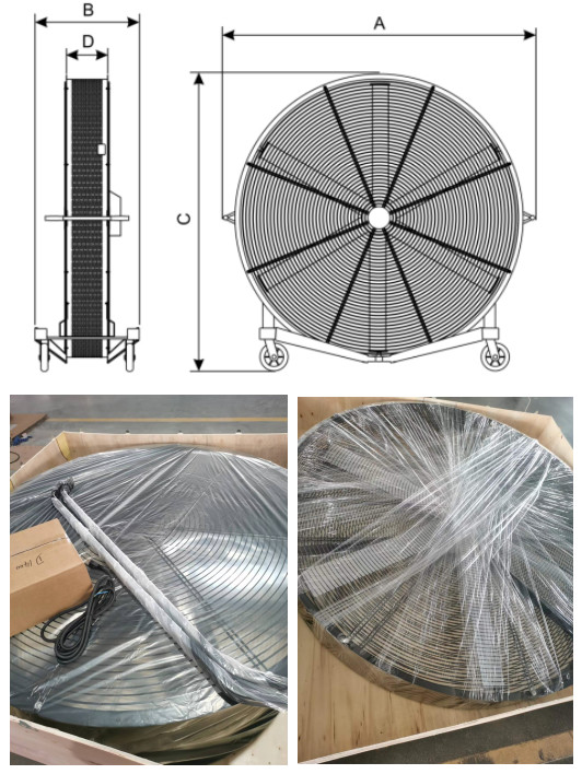 IP55 PMSM Mobile Industrial Fans Big Size 2m Diameter Portable Heavy Duty Fan