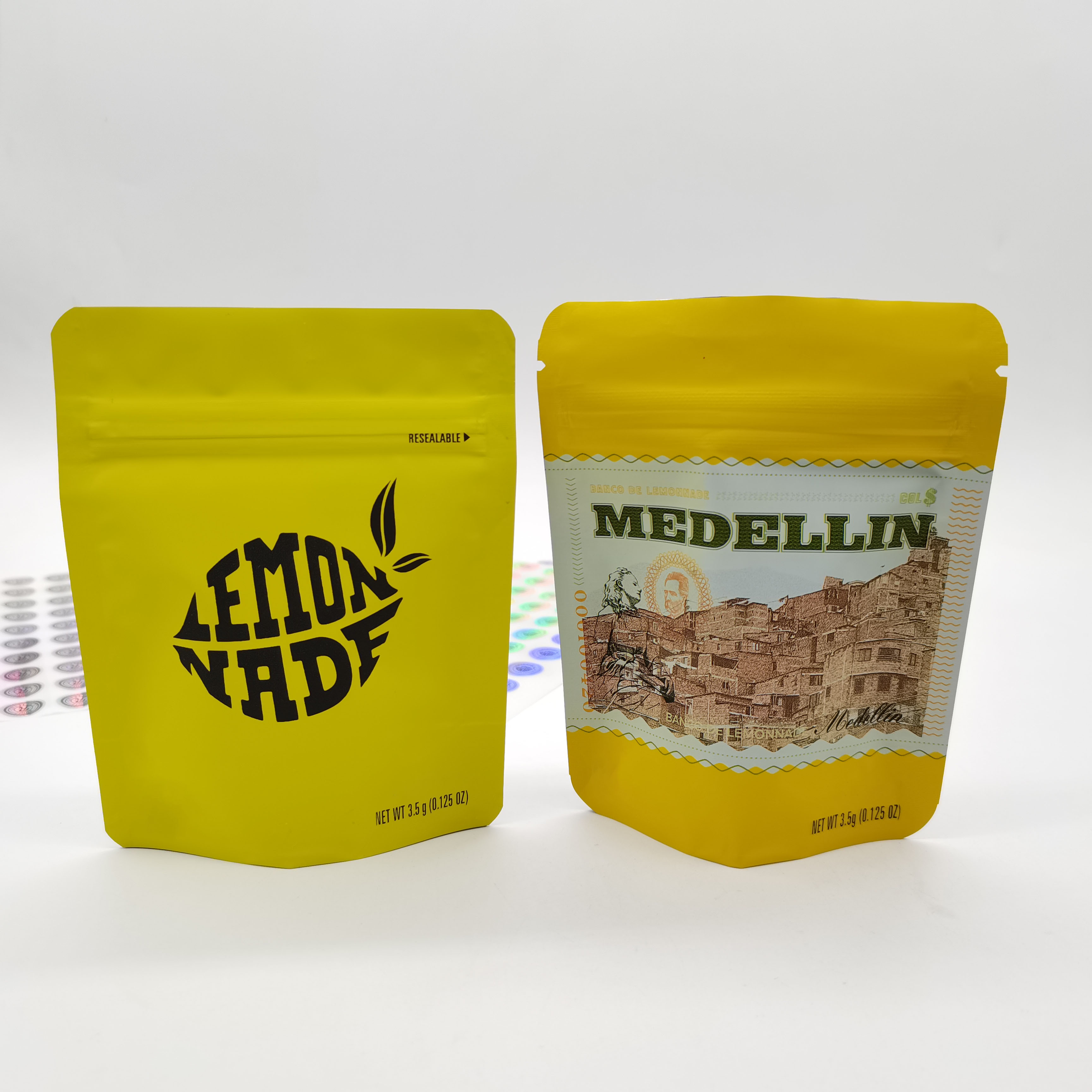 OPP Stand Up ziplockk Bags 28g Volume Laminated Mylar Sealing Foil Pouches