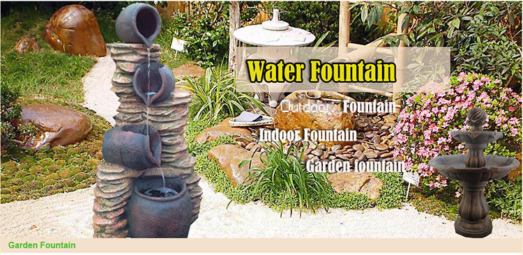 Statue Water Fountain Buddha 37" , Large Buddha Water Feature With Crystal Ball