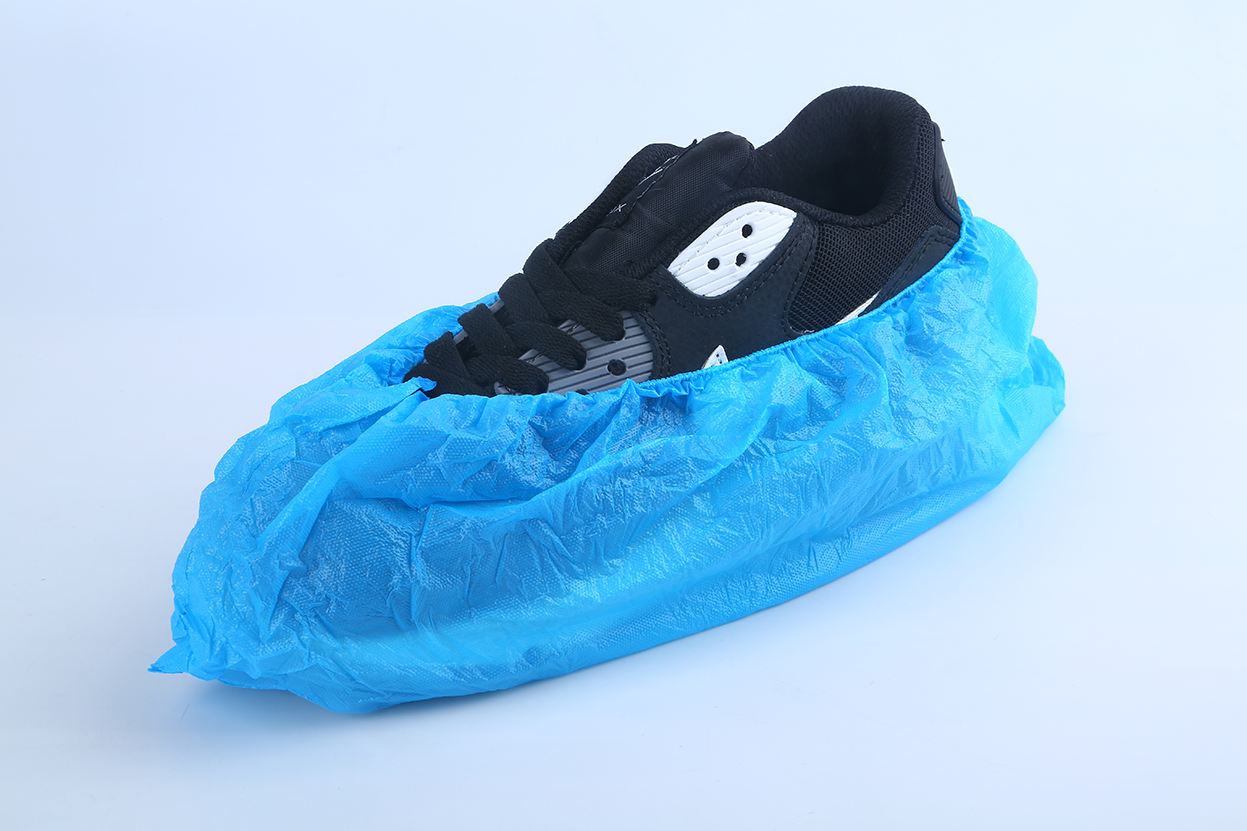 Waterproof Disposable Elastic CPE Shoe Cover with Anti-slip pattern For Lab And Cleanroom