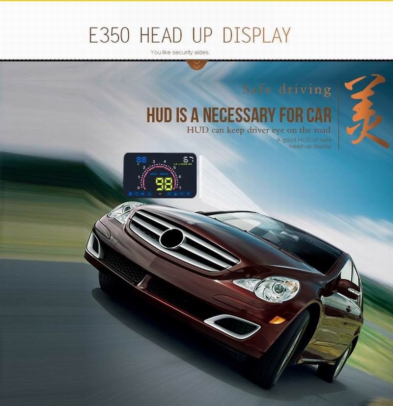 Ouchuangbo 5.8 inch hud head up diplay with OBD2 Interface Plug & Play ES350 Vehicle-Mounted Speeding Warning Alarm