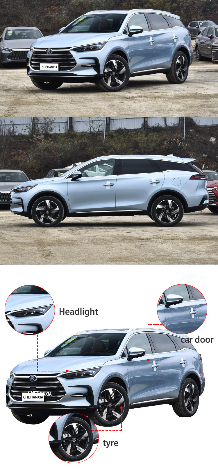 Auto BYD Used Cars 7 Seat Powerful Hybrid SUV Electric Vehicles