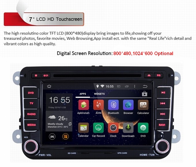 Ouchuangbo Car Navi Multimedia Kit for Volkswagen EOS T5 Transporte DVD Stereo Android 4.4