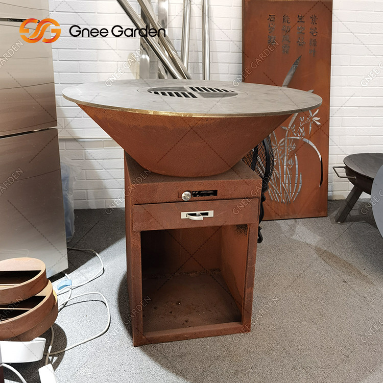 Cooking Grill Outdoor Garden Rust Corten Steel Fire Pit BBQ Grill Packaging Services