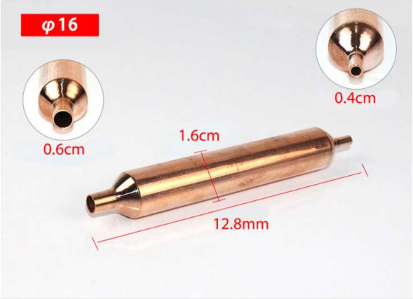 R22 Heat Exchanger Components , Copper Refrigerator Filter Drier