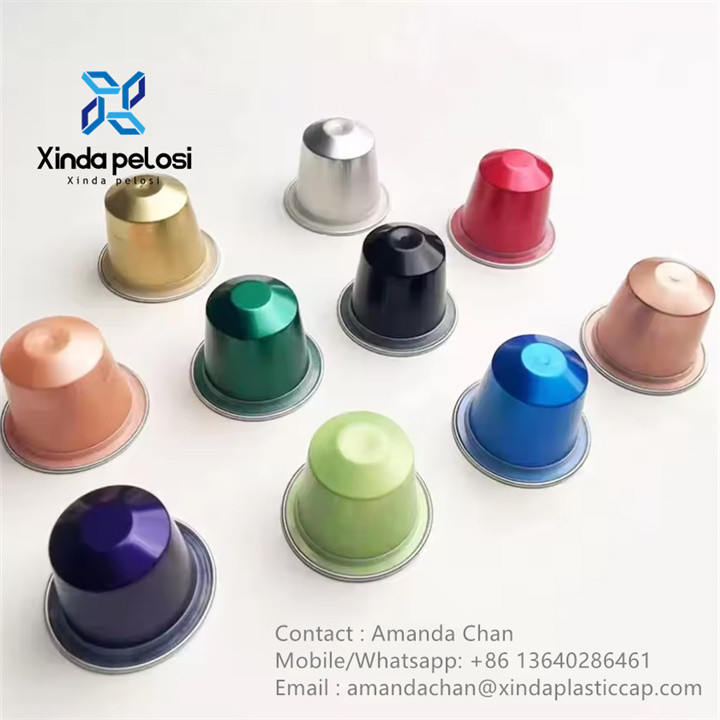 Eco Friendly Aluminum Foil Empty Coffee Capsule With Lid Reusable Capsule Cup