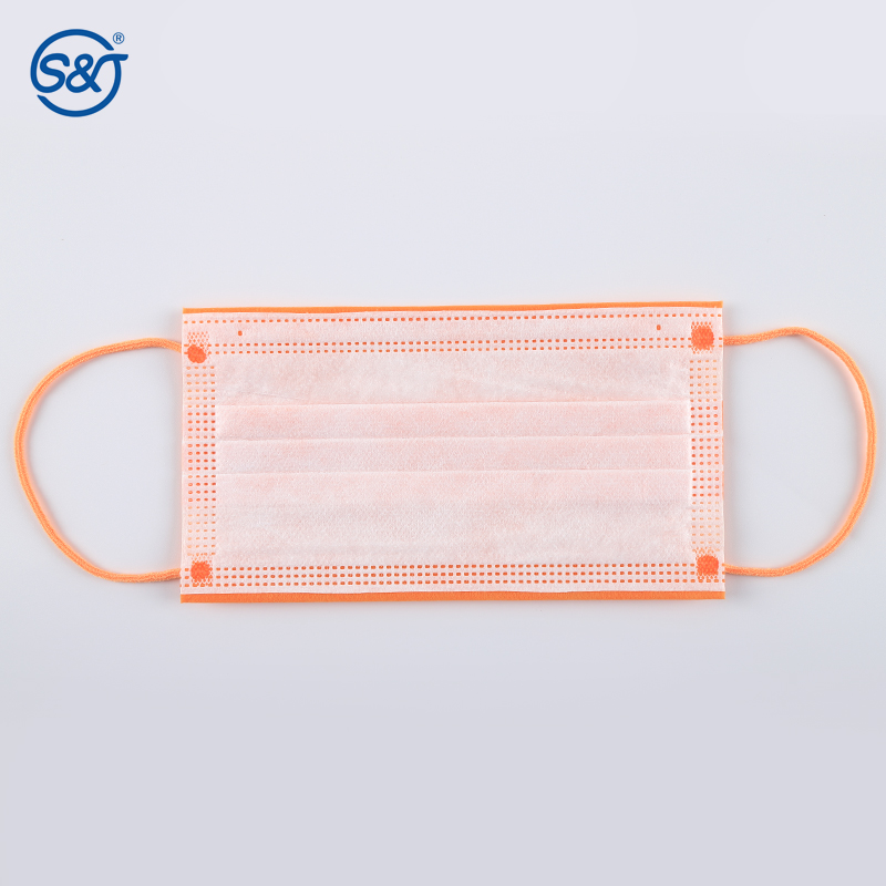 4 Layers Disposable Face Masks Orange Doctors Mouth Mask TYPE IIR/ASTM F2100 LEVEL 3