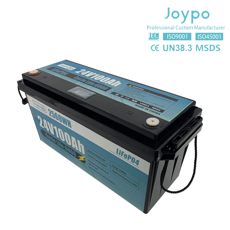 24V 100Ah Fast Charge Lithium Ion Battery Solar RV LiFePO4 Battery Pack