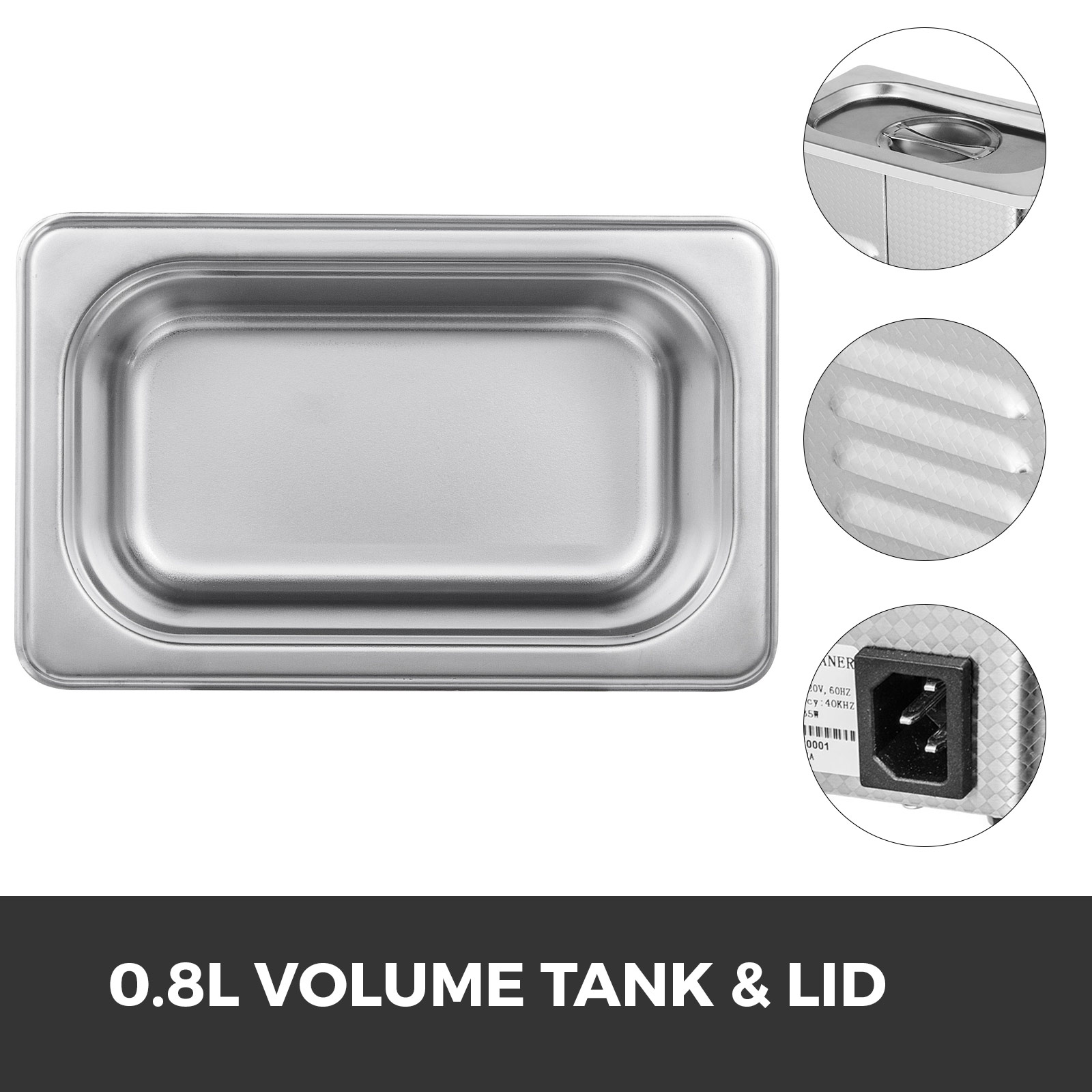 0.8L Ultrasonic Cleaning Machine 304 Stainless Steel Digital With Timer