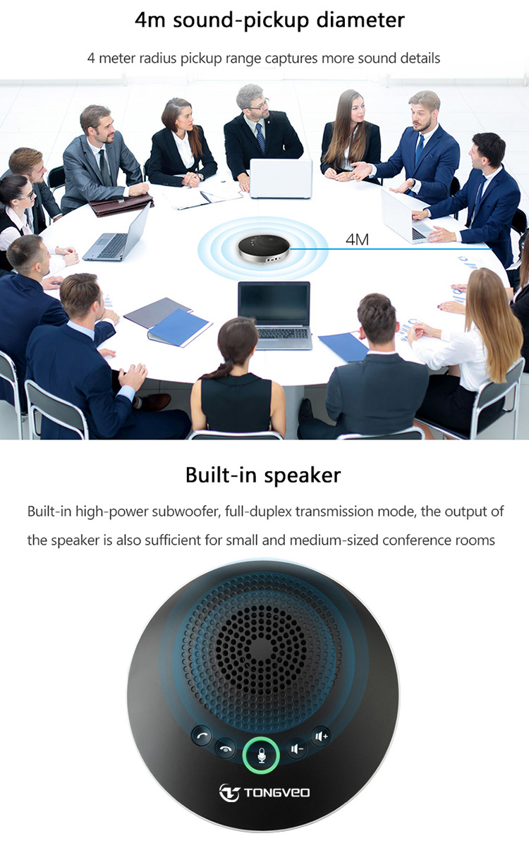 Tevo-A2000g Conference Equipment 2.4G Wireless Conference Speakerphone for Small to Medium Meeting Room