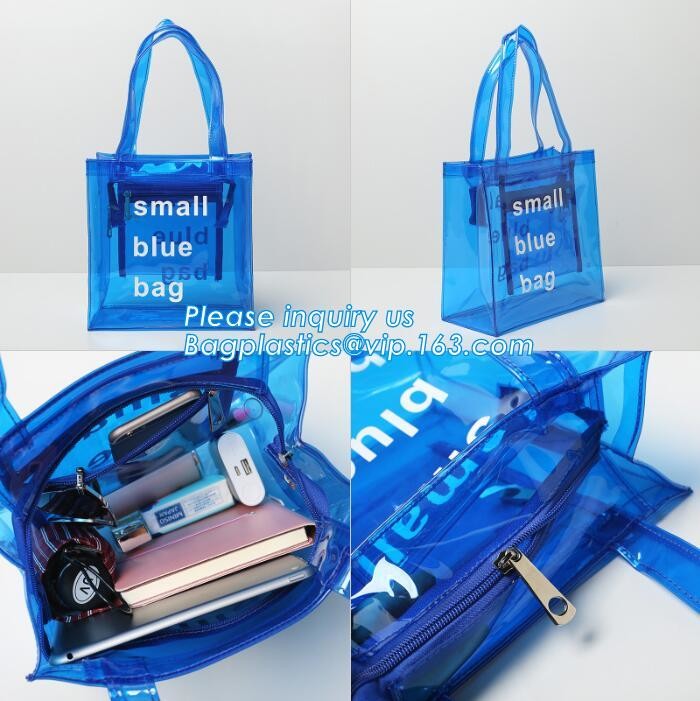 Summer new PVC transparent crystal jelly single shoulder bag Lash leisure beach bag handbag, Purse PVC Beach Clear Handb