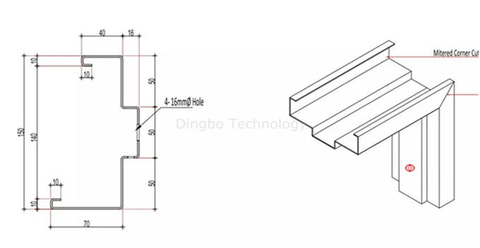 5.5kw Hydraulic Post Cutting Door Frame Roll Forming Machine 18 Stations PLC Control System
