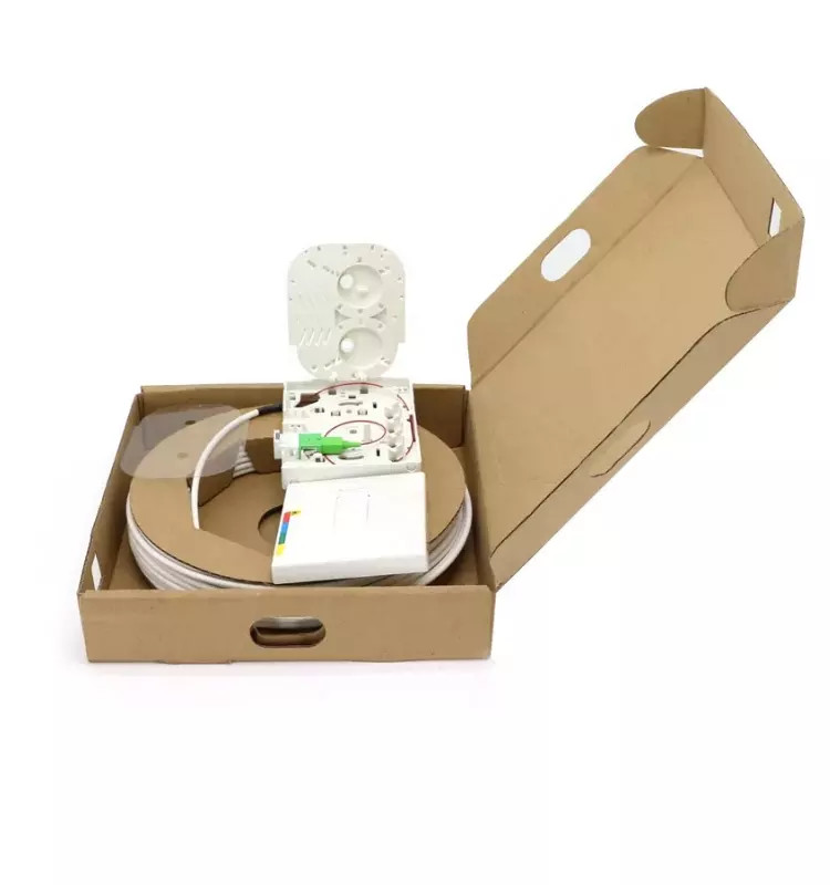 Pre Terminated Wall Outlet SC/APC 4FO White Drop Cable G657A2