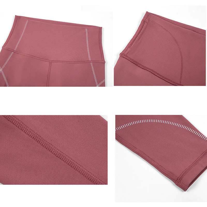 Moisture Wicking Nude Yoga Leggings Nylon Sports High Waisted Workout Pants
