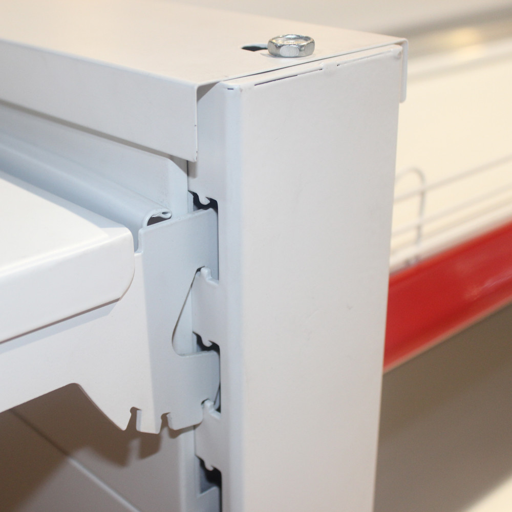 Supermarket Double Side Store Iron Gondola Shelving Rack 120KG Load