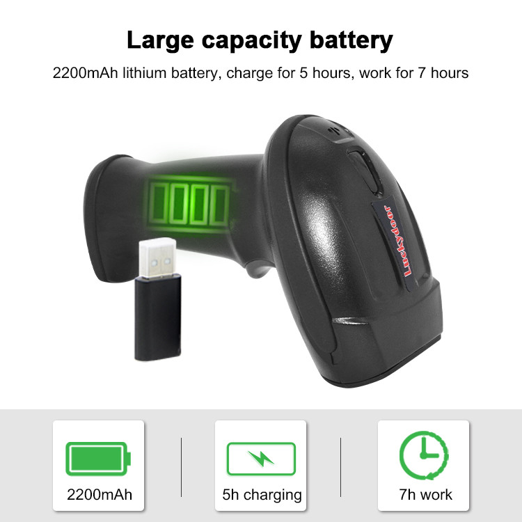 USB Wireless Bluetooth Handhold Barcode Scanner 1D 2D Automatic Barcode Reader