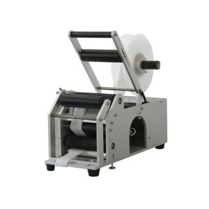 China Semi Automatic Round Bottle Sticker Labeling Machine 40 Bottles / Min on sale