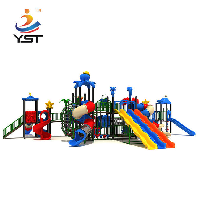 Children outdoor playground combined slides for sale