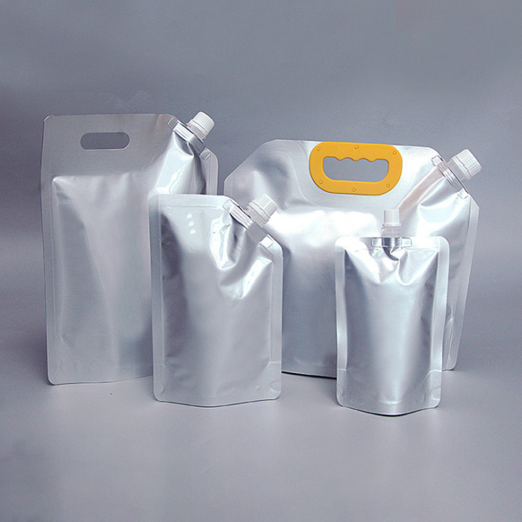 Flexible Liquid Stand Up Spouted Pouches with PET/AL/RCPP Construction for Baby Food, Milk, Beverages Packaging