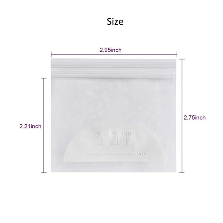 k 3 X 2.75 Inches Resealable Plastic Bags , Travel Pill Organizer Pouch
