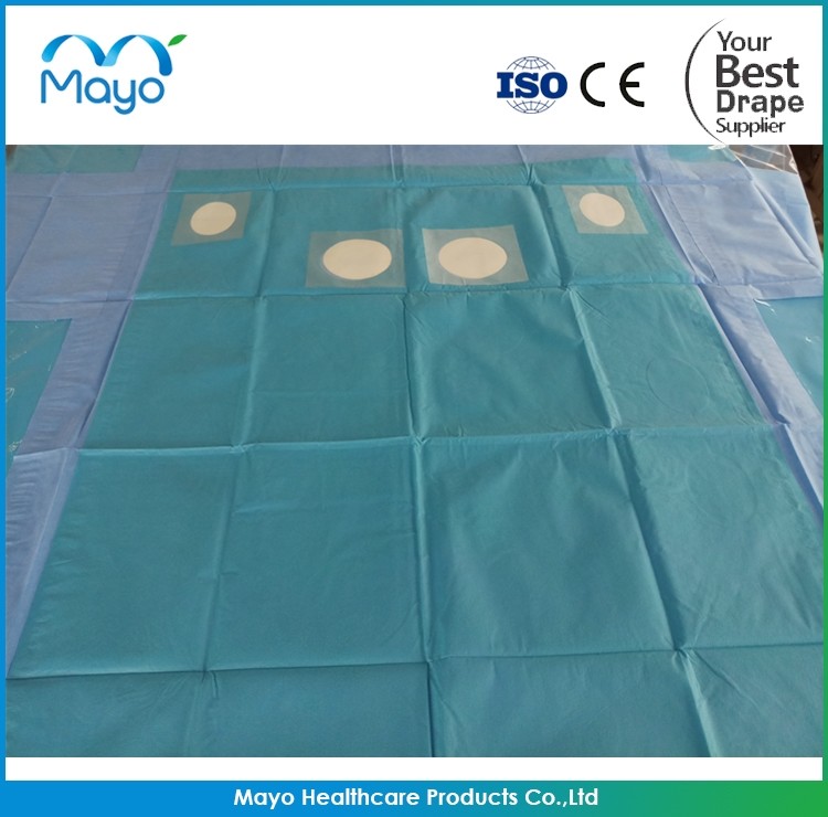 PP PE Femoral Angiography Drape Disposable Surgical Drapes With 4 Hole
