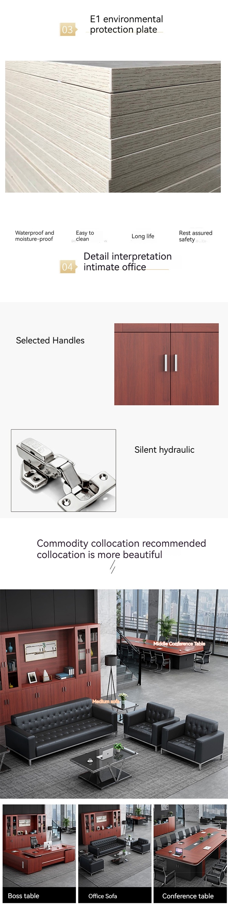 Stylistic Wooden Office Bookcase File Data Cabinet for Commercial Storage and Display