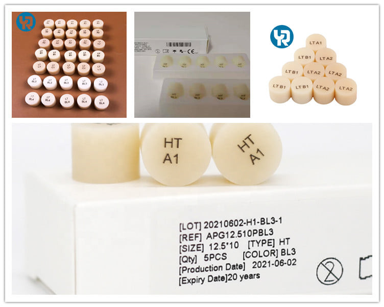 10mm Ceramic Translucent Zirconia Blocks 10 PCS IPS Emax Ingots For Dental