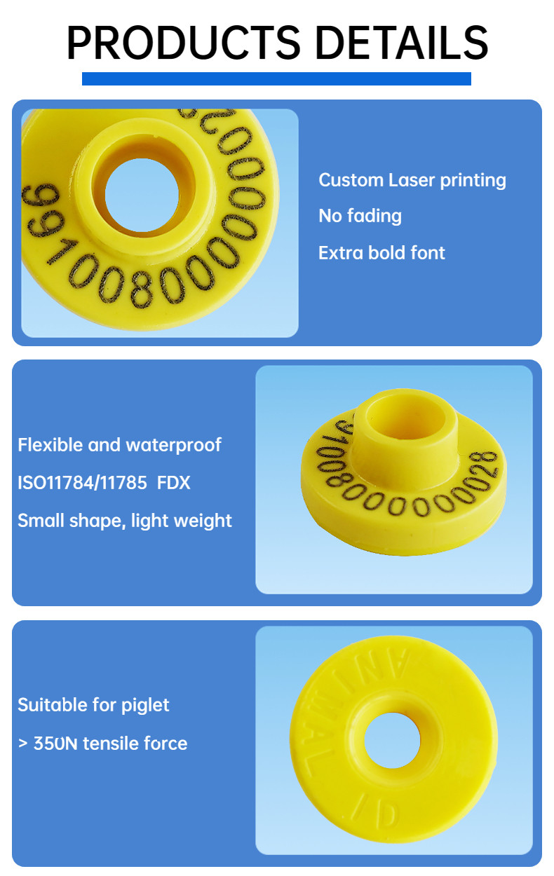 Small Electronic Ear Tags Low Frequency 24mm For Piglets 134.2KHz