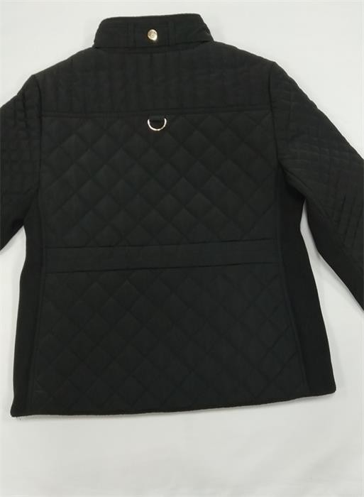 Black Padded Parka Coat Womens Cotton Quilted Jacket Ladies Full Length Waterproof