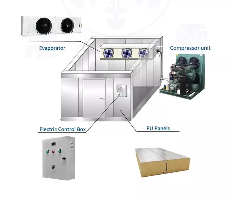 Vegetables Cold Room Freezer Walk In Cold Storage Units For Keep Fresh Fruits Fish Transportation