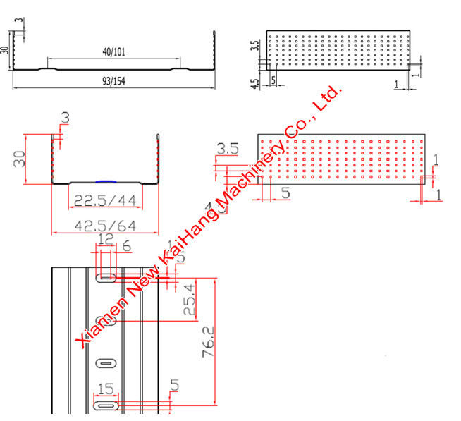 Twin Sides Roof Panel Roll Forming Machine For C / U Decorative / Ceiling Panel