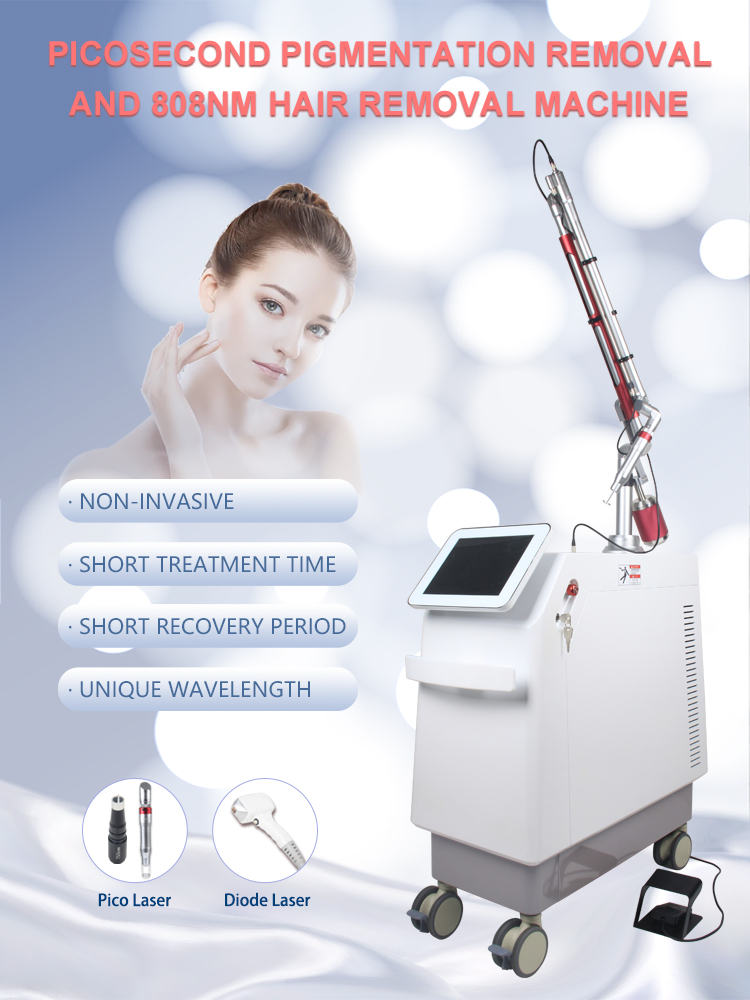2 In 1 Beauty Therapy Machine 808nm Pico Yag Laser Tattoo Removal Machine