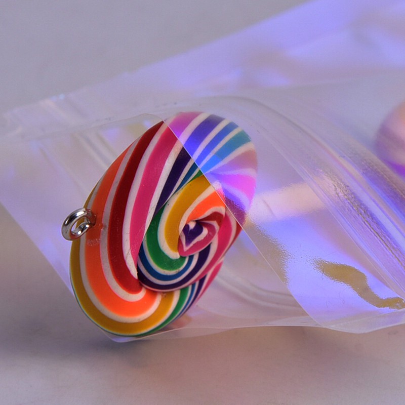 PVC Custom Zipper Bag Iridescent Laser Holographic Plastic Clothing Bag