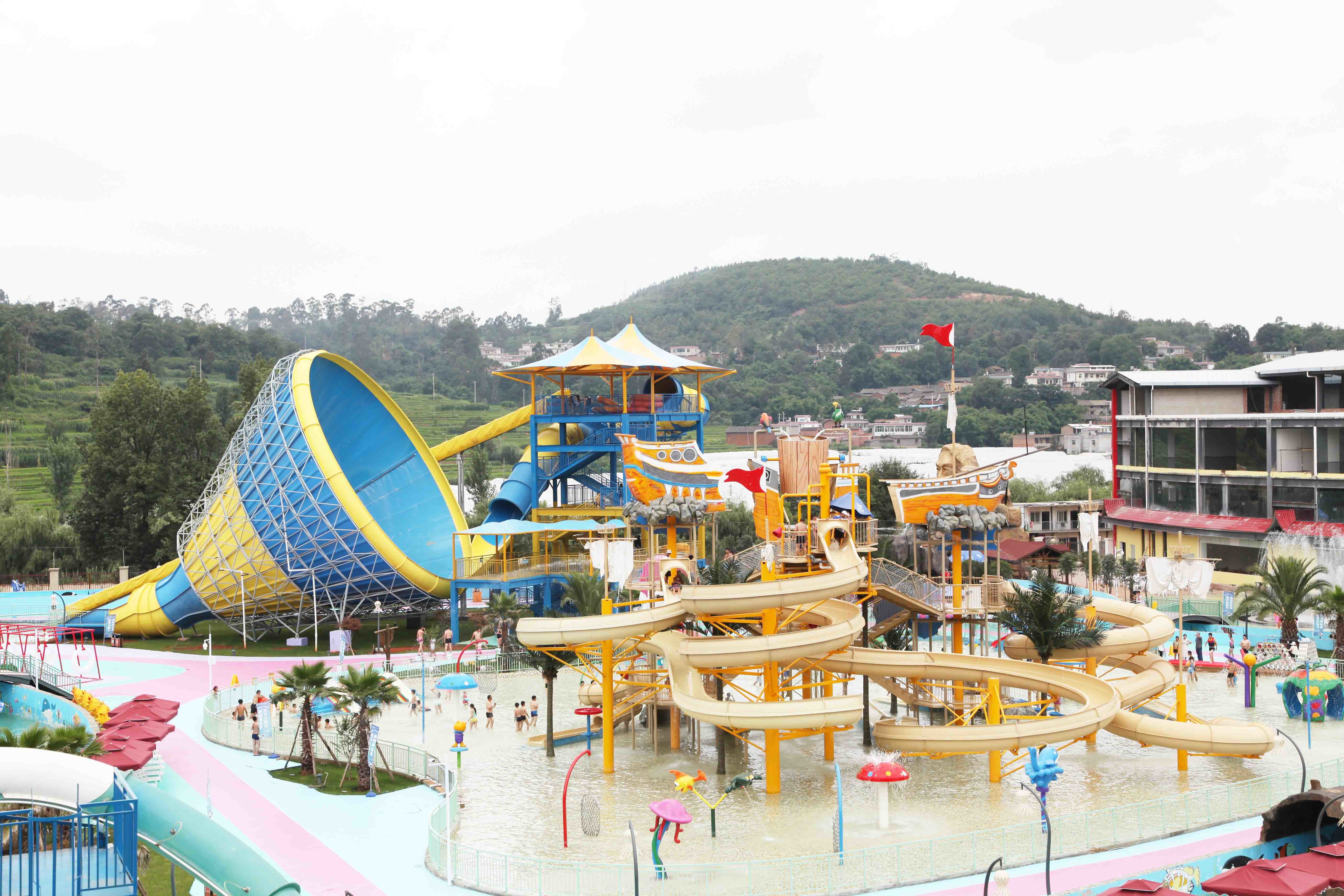 Customized Fiberglass Pool Slide / Super Tornado Water Slide 14.6m Platform Height