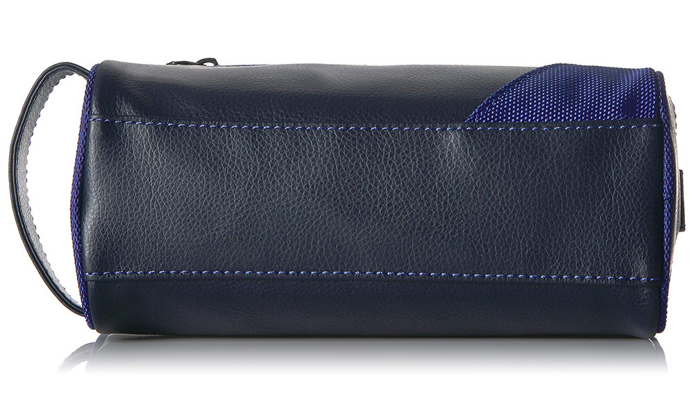 Zipper Closure Travel Leather Toiletry Bag For Men