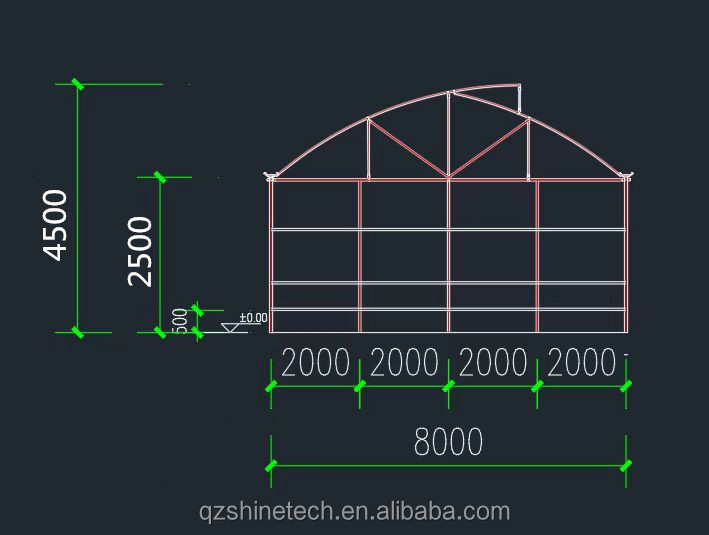 Single Span Agricultural Greenhouses Shading Net Film Greenhouse For Tomato Planting
