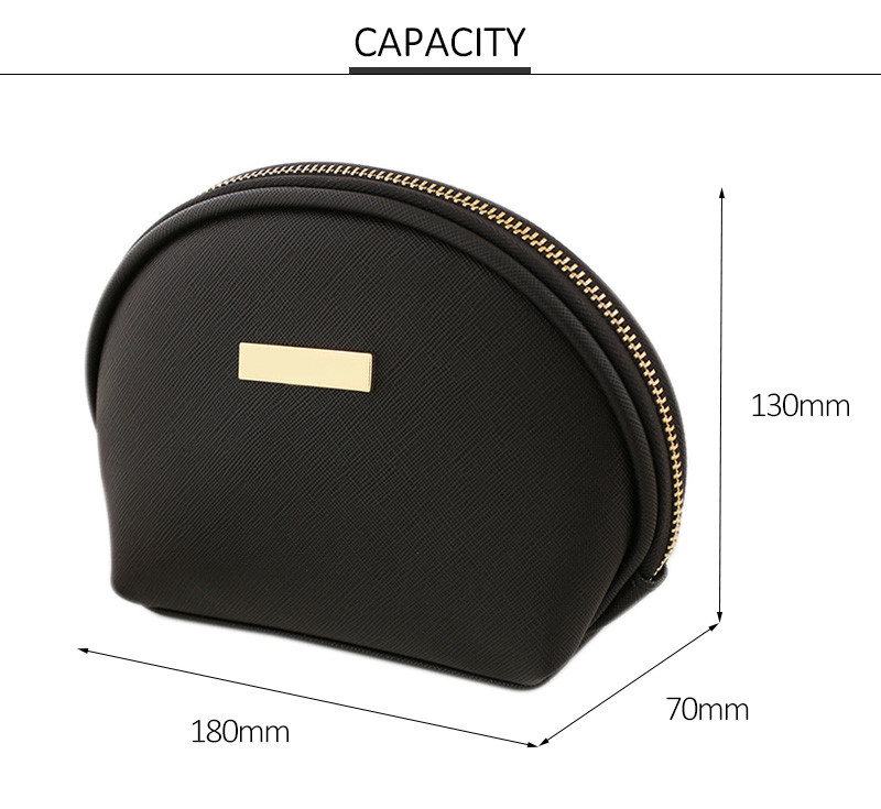 Pure Color Blank Leather PU Makeup Bag